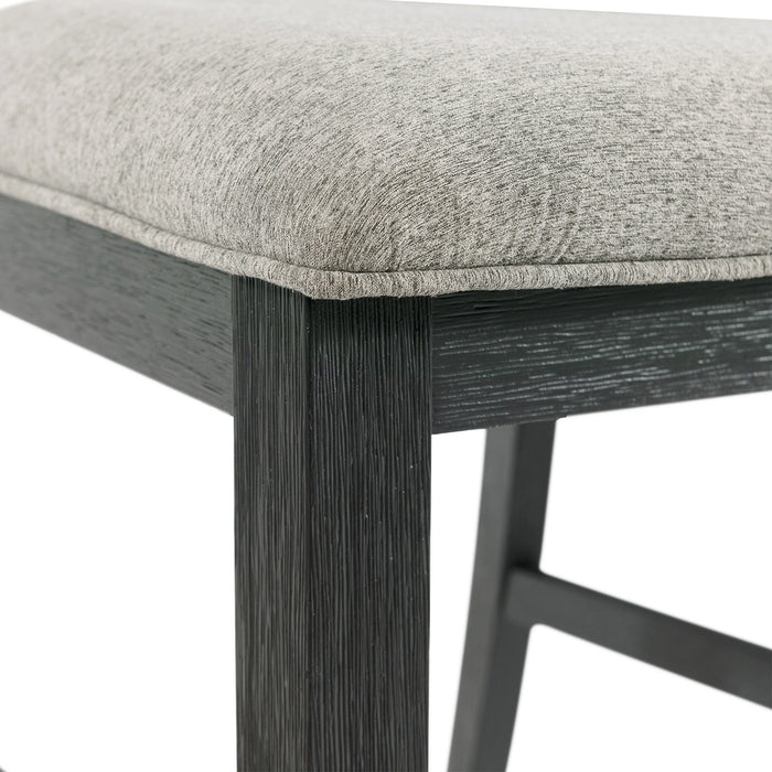 Martin Counter Side Chair with Grey Fabric - Black Finish (2 Per Carton)