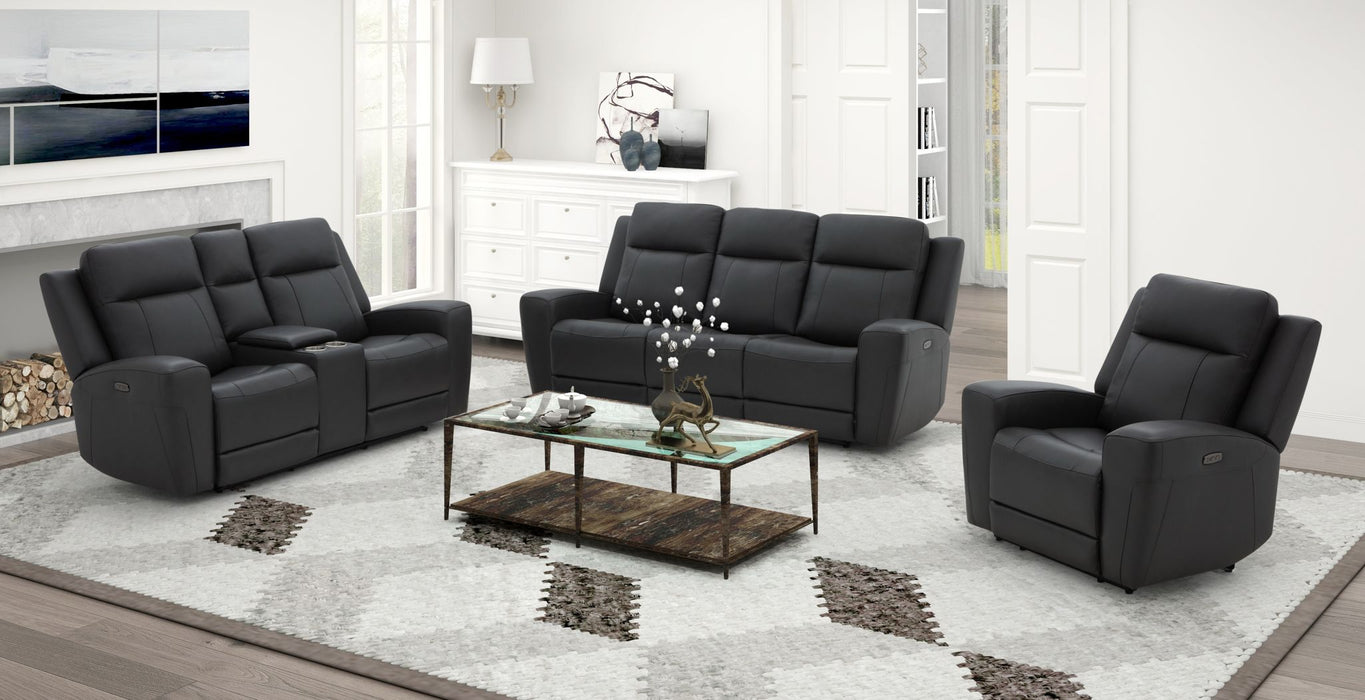 GENUINE LEATHER POWER RECLINING SOFA & LOVESEAT