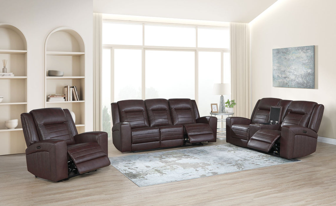 GENUINE LEATHER POWER RECLINING SOFA & LOVESEAT