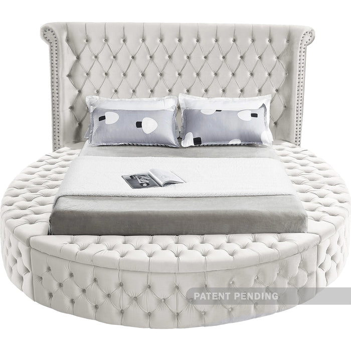 Luxus Cream Velvet King Bed (3 Boxes)