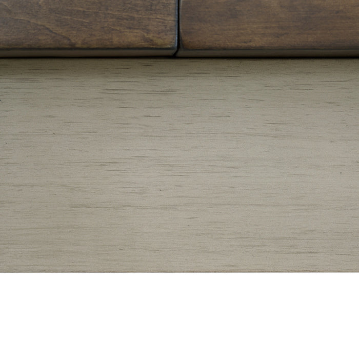 Farmington Storage Dining Bench in Medium Brown and Washed Stone