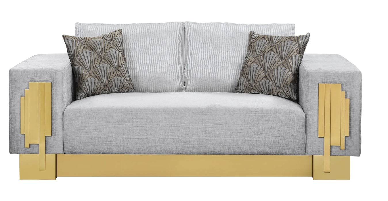 3 - Piece Living Room Set with Gold Finish