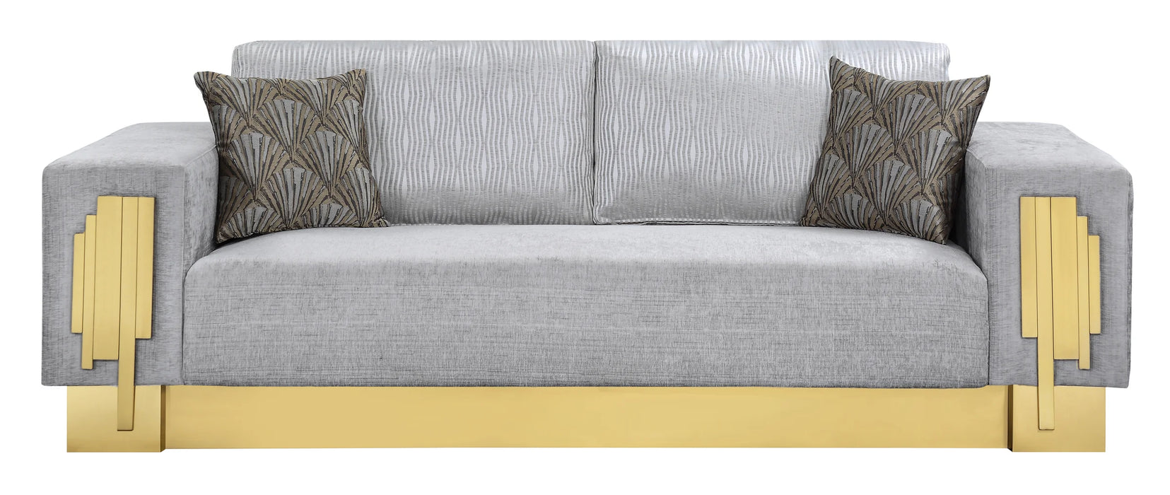 3 - Piece Living Room Set with Gold Finish