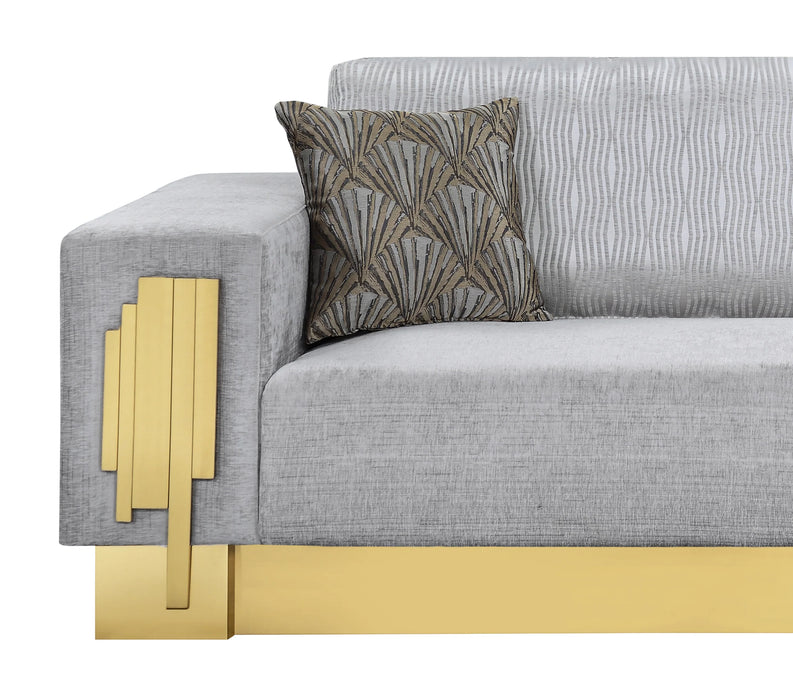 3 - Piece Living Room Set with Gold Finish