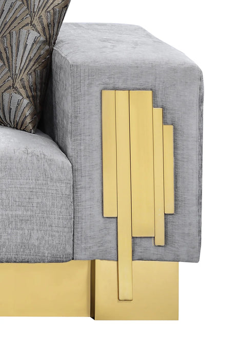 3 - Piece Living Room Set with Gold Finish