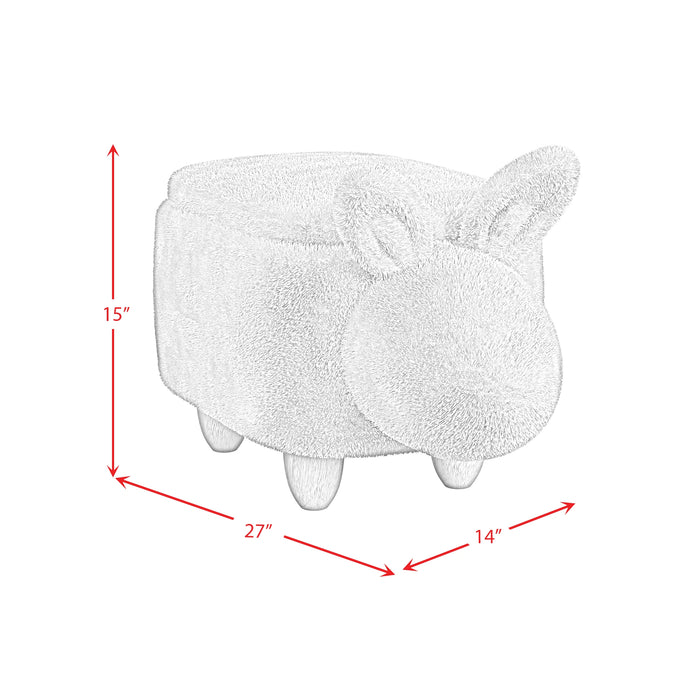 Rabbit Storage Stool in White