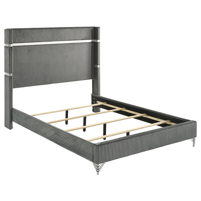 Lucia Eastern King & Queen Bed Beige & Grey