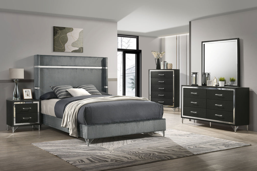 Lucia Eastern King & Queen Bed Beige & Grey