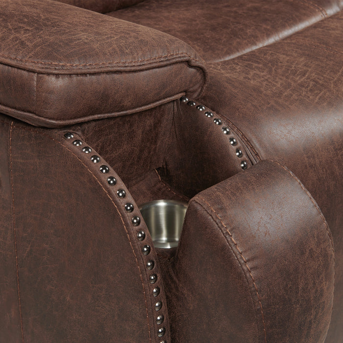 Atlantis 3PC Living Room Set in Heritage Brown-Sofa, Loveseat & Recliner