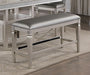 Crown Mark Furniture Klina Counter Height Bench in Silver image