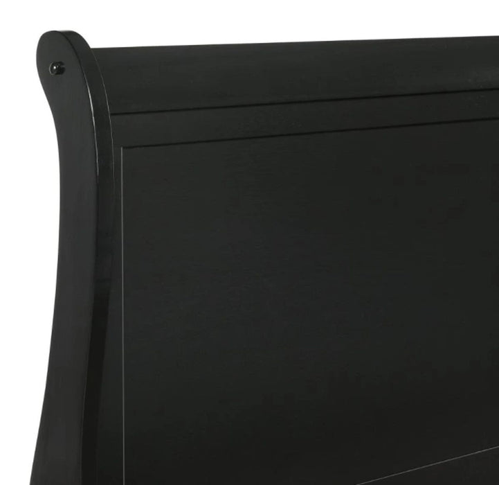 Elements International Louis Philippe Queen Panel Bed in Black