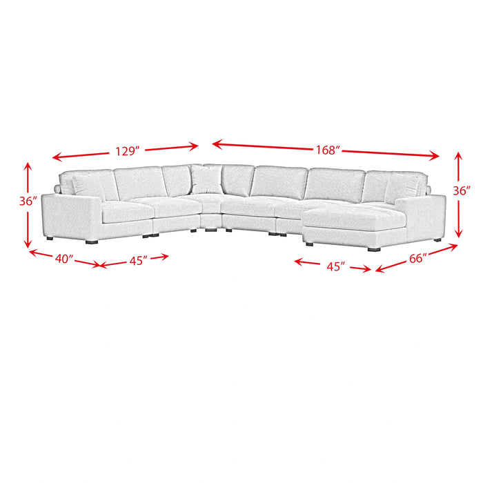 Arizona 7PC Sectional Set with RHF Chaise in Steno Black