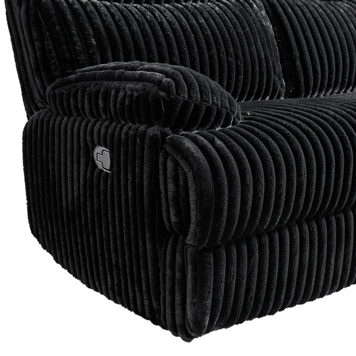 Admiral 3PC Living Room Set in Masis Black-Sofa, Loveseat & Recliner