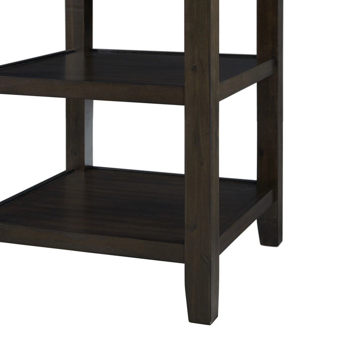 Amherst Counter Height 5PC Dining Set-Table and Four Faux Leather Side Chairs in Walnut