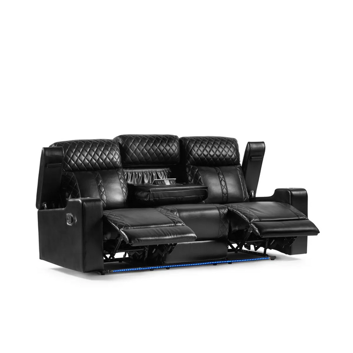 BLACK SOFA AND  LOVESEAT WITH LED