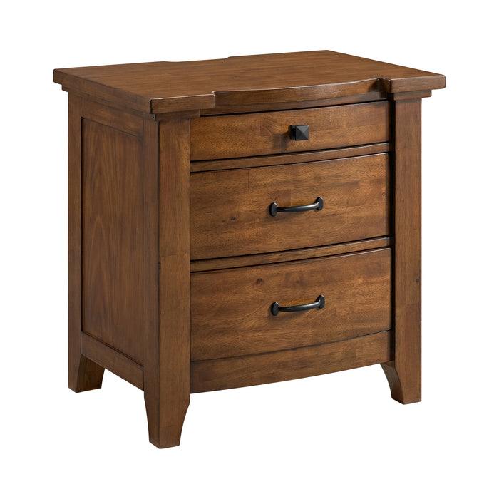 Gage 3-Drawer Nightstand with USB and Power in Chestnut
