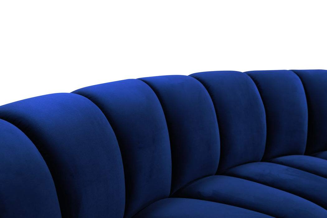 Infinity Navy Velvet 11pc. Modular Sectional