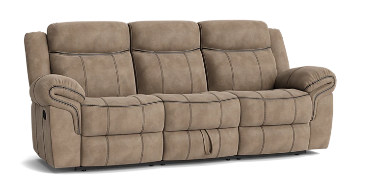 BROWN RECLINING SOFA AND LOVESEAT