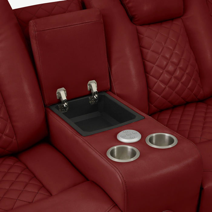 Radiant Pw D. Recln Loveseat W/ Console