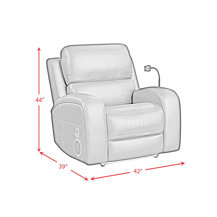 Euphora P3 Power Glider Recliner W/Heat & Massage, Music, Ipad holder W/wireless charger and USBC in Aline Black