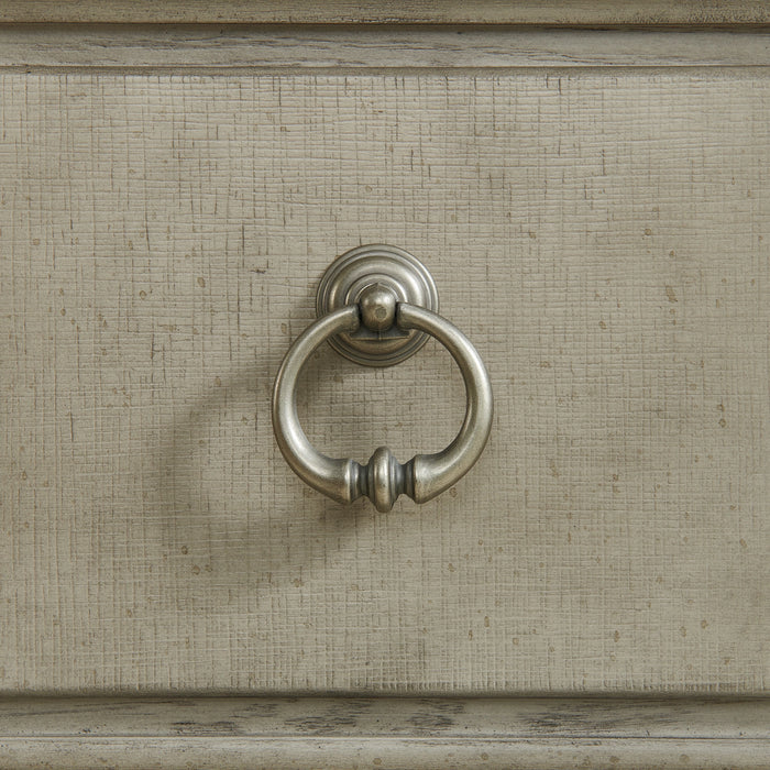 Whit-Ash 2-Drawer Nightstand with USB in Light Grey