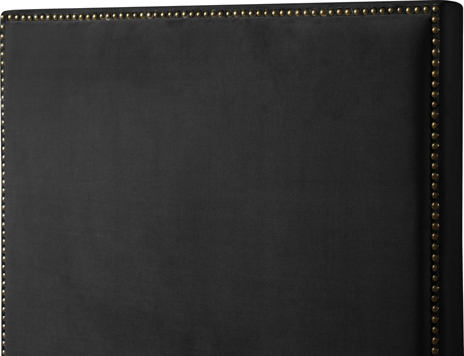 Harlie Black Velvet King Bed