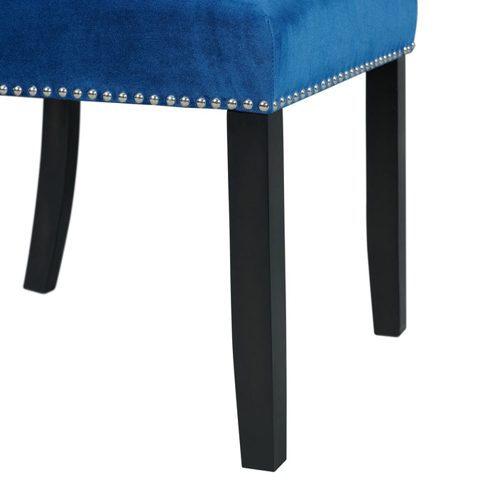 Valentino White 5PC Dining Set-Table & Four Blue Chairs