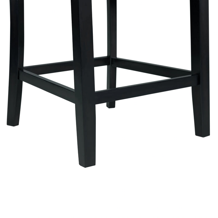 Francesca White Marble Square 5PC Counter Height Dining Set-Table & Four Grey Velvet Chairs