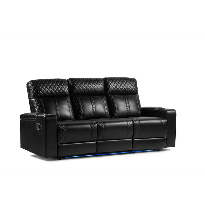 BLACK SOFA AND  LOVESEAT WITH LED