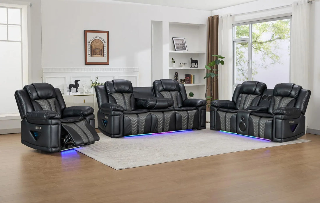 Power Reclining – Sofa, Loveseat  with Bluetooth Speakers & RGB LED