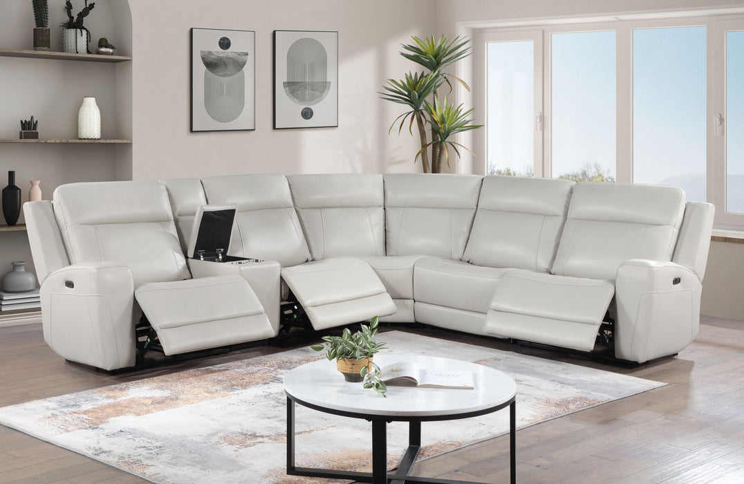 GENUINE LEATHER POWER RECLINING SECTIONAL
