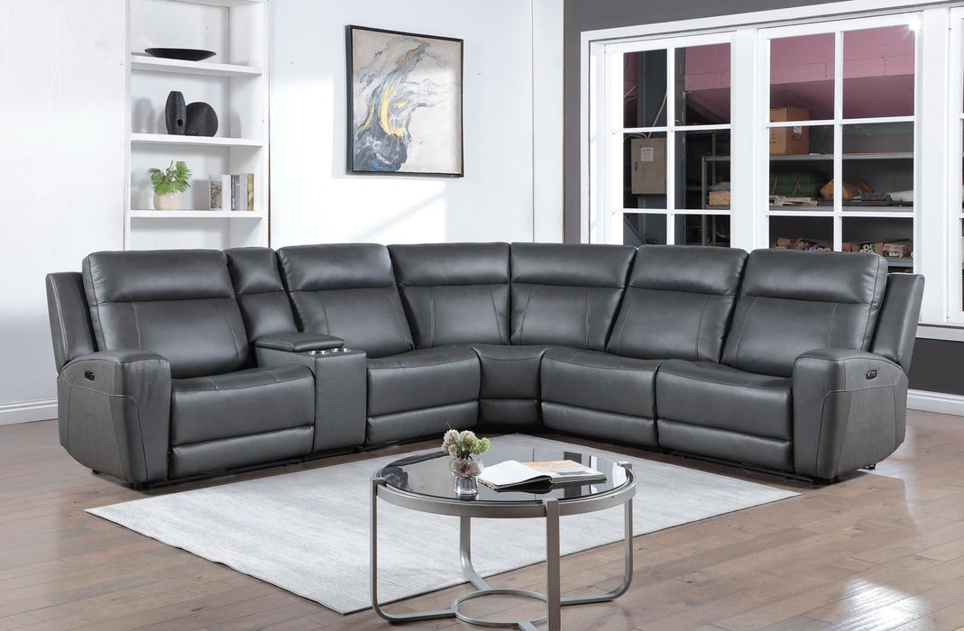 GENUINE LEATHER POWER RECLINING SECTIONAL