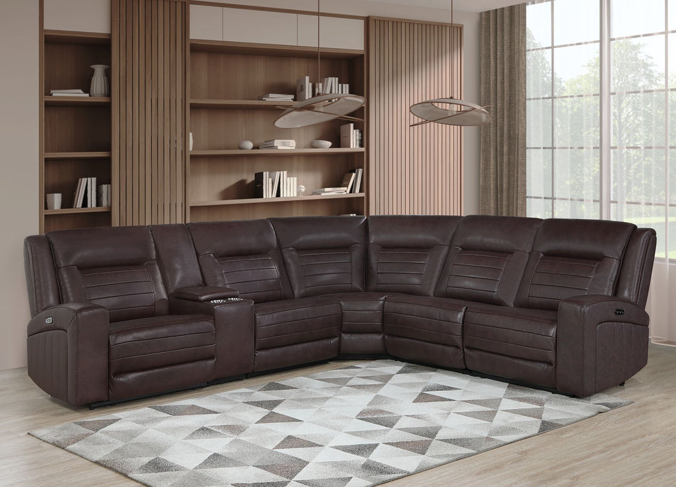 GENUINE LEATHER POWER RECLINING SECTIONAL