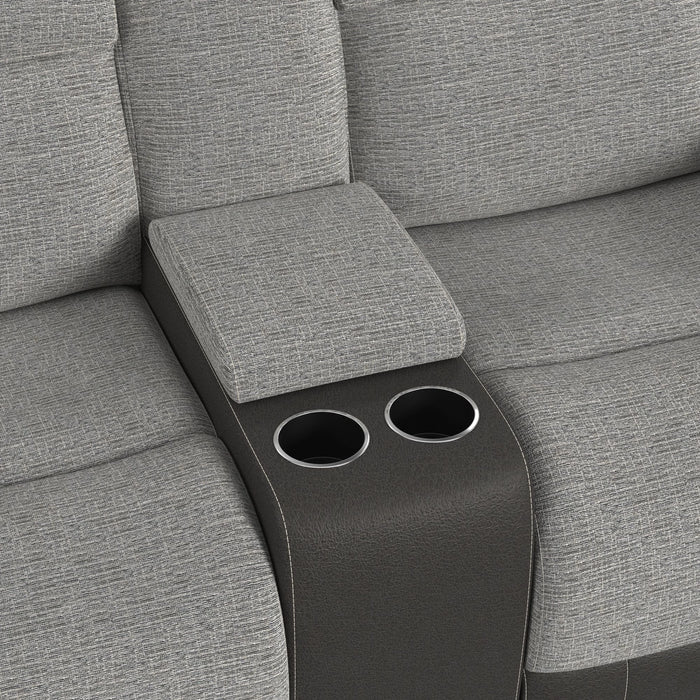 Hornet 3PC Living Room Set in Rancho Grey-Sofa, Loveseat & Recliner