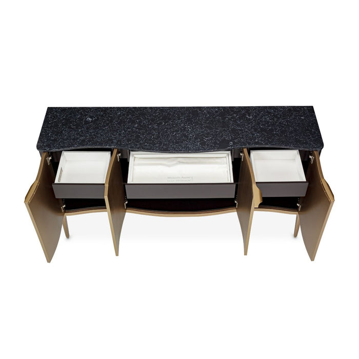 AICO Malibu Crest Sideboard in Crotch Mahogany