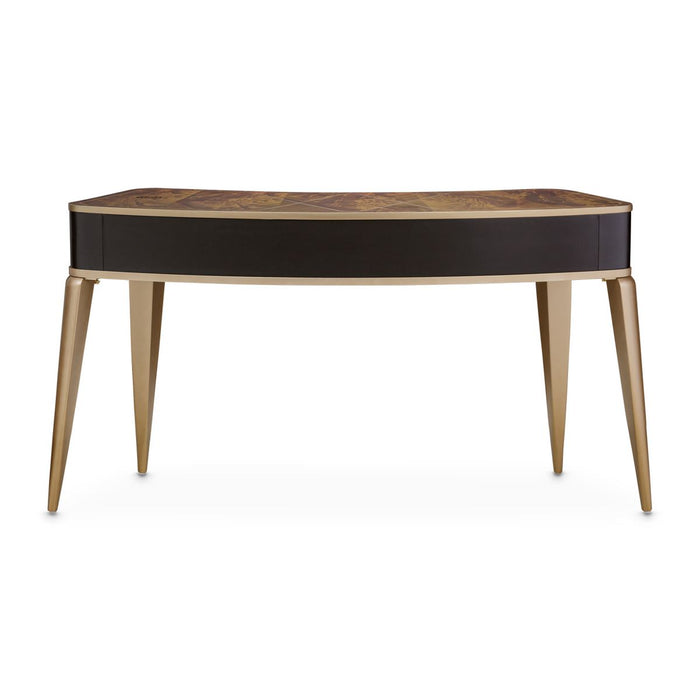 AICO Malibu Crest Vanity Desk in Crotch Mahogany