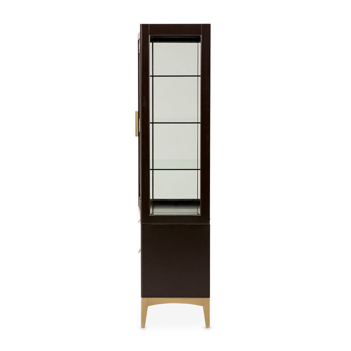 AICO Malibu Crest Display Cabinet in Crotch Mahogany