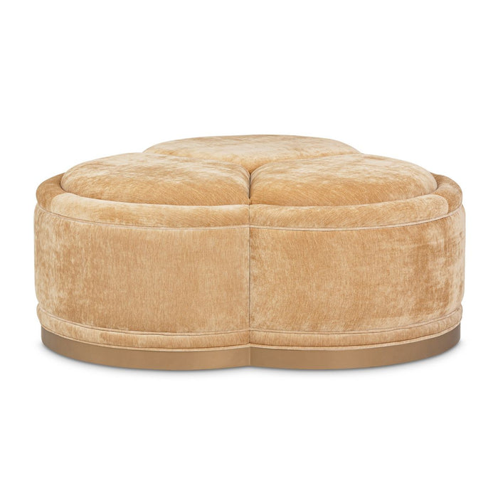 AICO Malibu Crest Clover Cocktail Ottoman in Dark Espresso