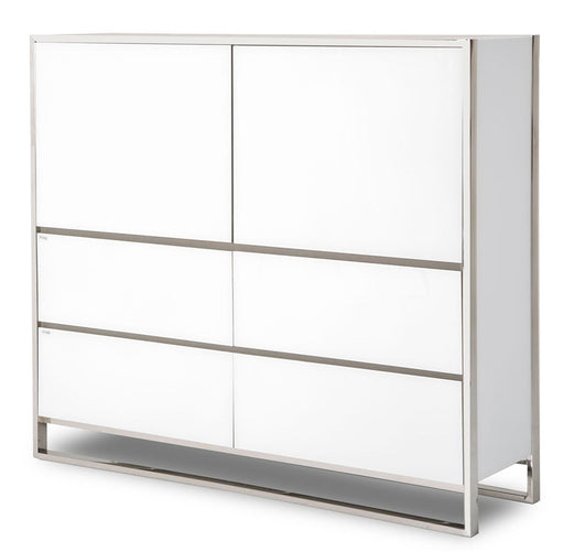 Aico State St Metal Storage Cabinet in Glossy White image