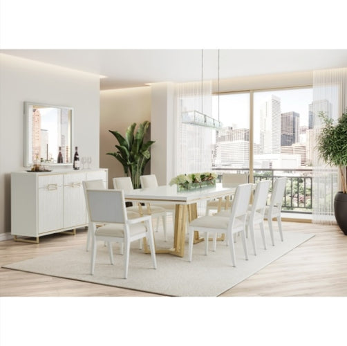 AICO Furniture Palm Gate Arm Chair (Set of 2) in Cloud White