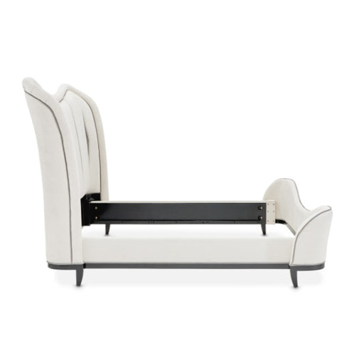 AICO Furniture Tuxedo Queen Upholstered Bed in Piano Keyboard