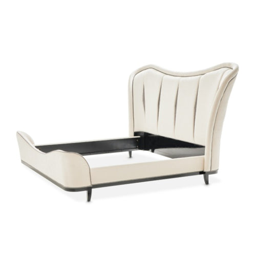 AICO Furniture Tuxedo King Upholstered Bed in Piano Keyboard