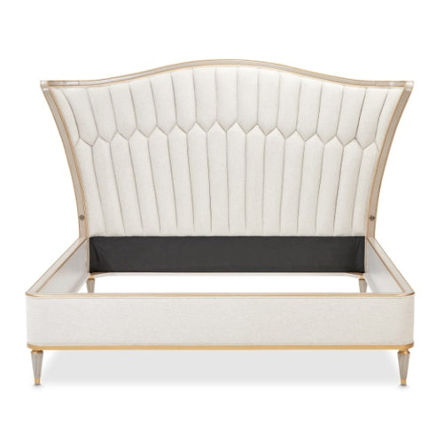 AICO Furniture St.Charles Queen Upholstered Bed in Dove Gray