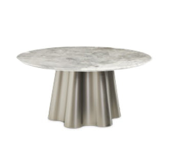 AICO Furniture St. Charles Round Dining Table in Dove Gray image