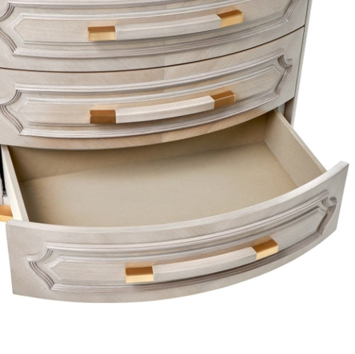 AICO Furniture St.Charles 3 Drawer Nightstand in Dove Gray