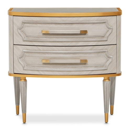 AICO Furniture St.Charles 2 Drawer Nightstand in Dove Gray