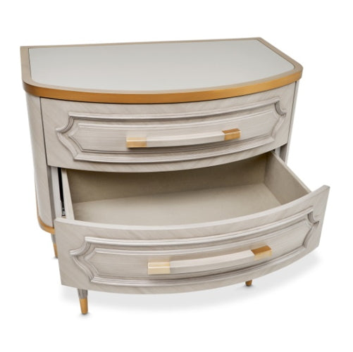 AICO Furniture St.Charles 2 Drawer Nightstand in Dove Gray