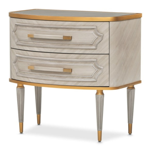 AICO Furniture St.Charles 2 Drawer Nightstand in Dove Gray