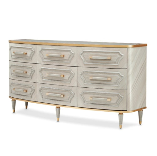 AICO Furniture St.Charles Dresser in Dove Gray