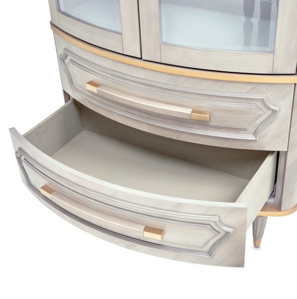 AICO Furniture St. Charles Display Cabinet in Dove Gray